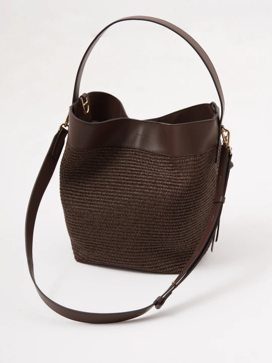 Zdjęcie produktu Czekoladowa torebka skórzana bucket bag Taranko