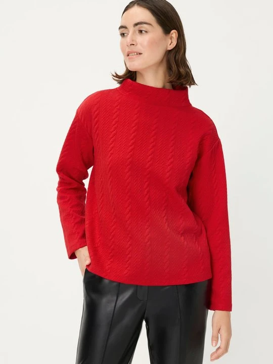 Zdjęcie produktu Czerwona bluza damska z fakturą – Urban Wild Olsen