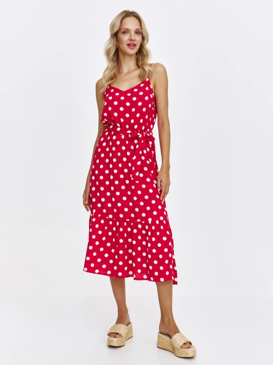 Zdjęcie produktu Czerwona sukienka maxi w grochy TOP SECRET