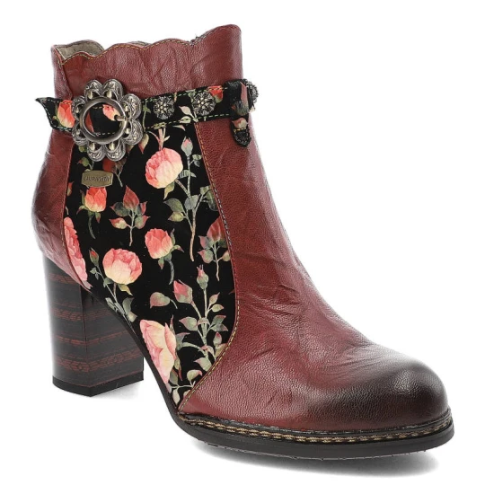 Zdjęcie produktu Czerwone Botki Laura Vita Eleganckie Buty Na Obcasie