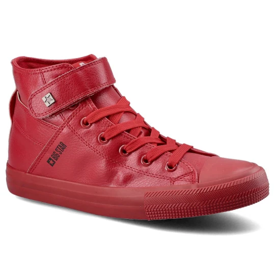 Zdjęcie produktu Sneakersy damskie Big Star, skóra ekologiczna ze sznurowaniem i zapinaniem na rzep, czerwone, V274529SS20
