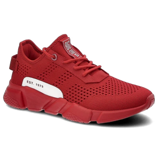 Zdjęcie produktu Sneakersy damskie Big Star, z przewiewną tekstylną cholewką i amortyzującą podeszwą, czerwone, JJ274270