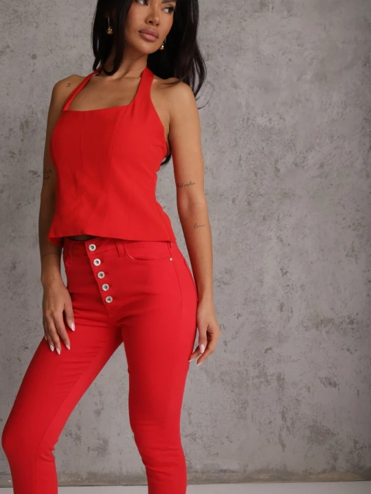Zdjęcie produktu Czerwone Spodnie Skinny Winvienne Daysie