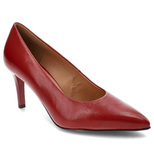 Zdjęcie produktu Czerwone Szpilki Szydłowski Eleganckie Skórzane Buty