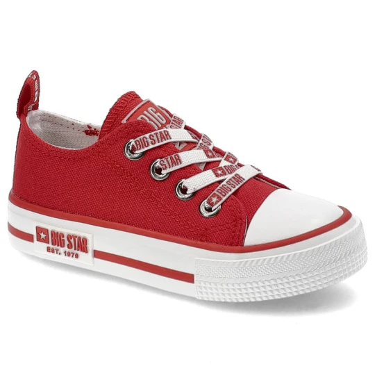 Zdjęcie produktu Trampki damskie Big Star, materiałowa cholewka wsuwana konstrukcja lekka podeszwa, czerwony, KK374071