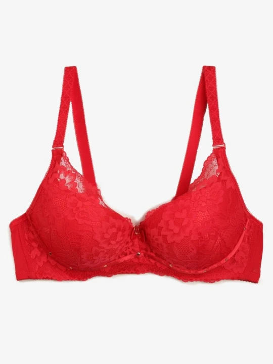 Zdjęcie produktu Czerwony Koronkowy Biustonosz Push Up Vectora