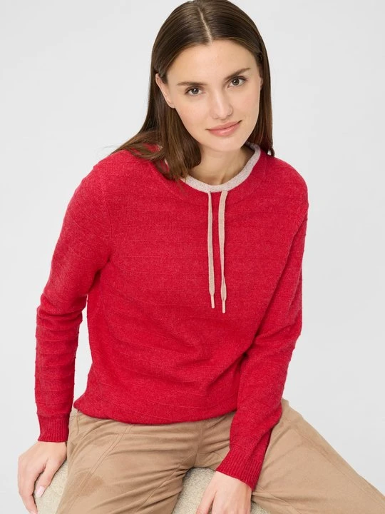 Zdjęcie produktu Czerwony sweter damski Henny z troczkami – Urban Wild Olsen