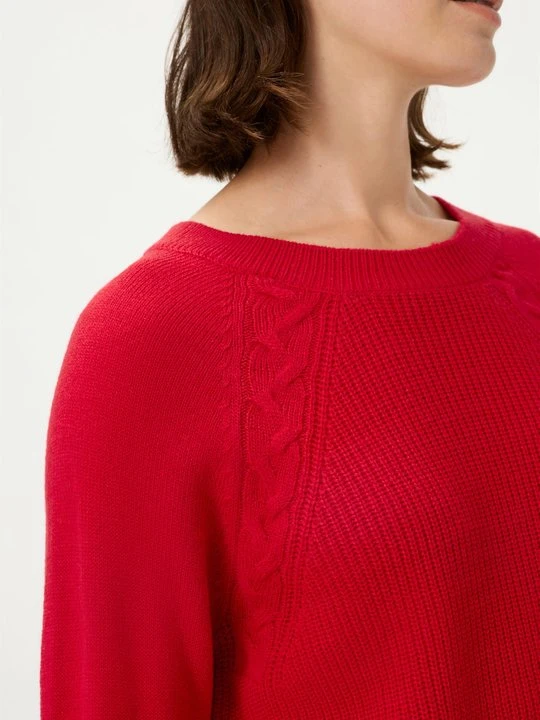 Zdjęcie produktu Czerwony sweter damski Henny z wełną merino – Urban Wild Olsen