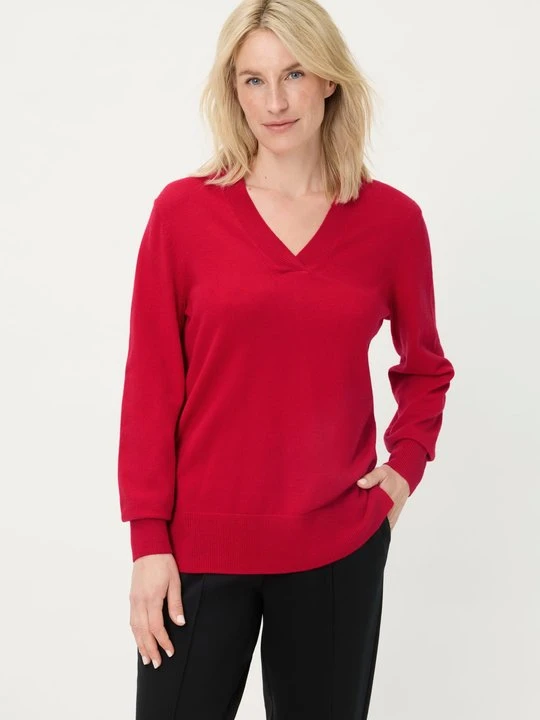 Zdjęcie produktu Czerwony sweter Eva z dekoltem V – Urban Wild Olsen