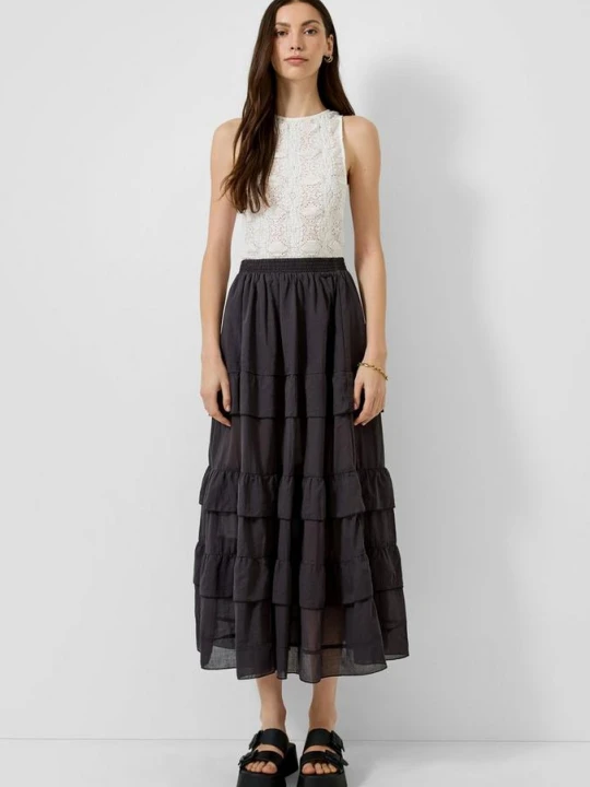 Zdjęcie produktu Częściowo przezroczysta spódnica maxi QS czarny