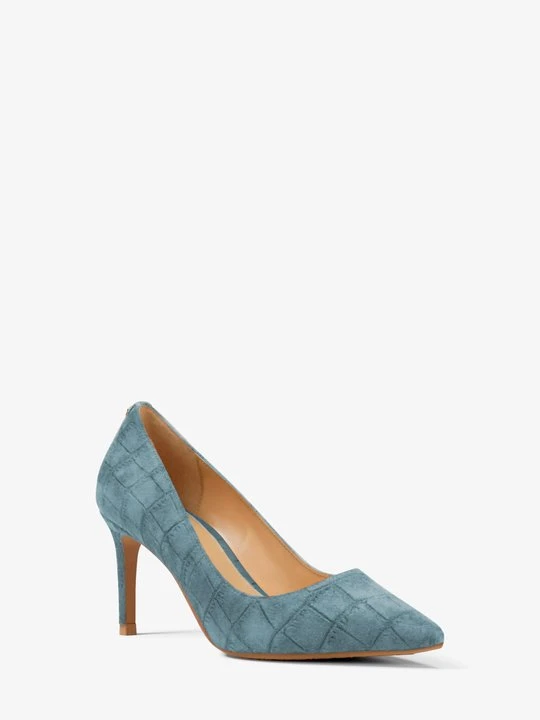 Zdjęcie produktu Czółenka Alina Flex z zamszu z fakturą łuski krokodyla Michael Kors CHAMBRAY (Niebieski)
