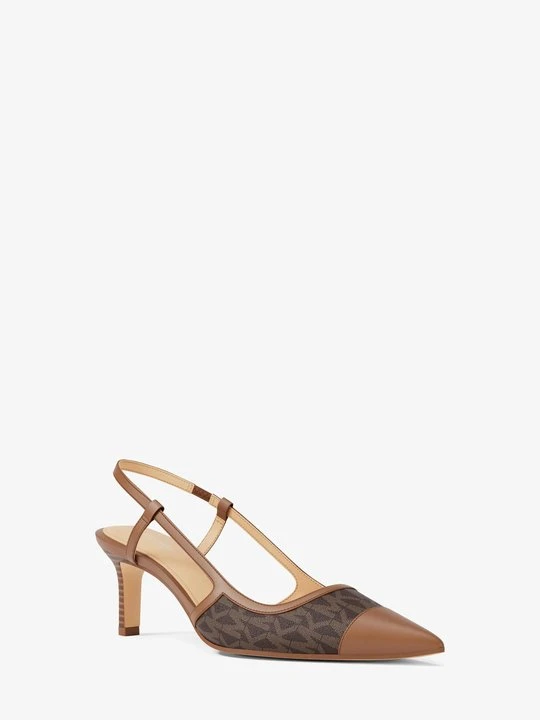 Zdjęcie produktu Czółenka Alora z odkrytą piętą z charakterystycznym logo Michael Kors BRĄZOWY (Brązowy)