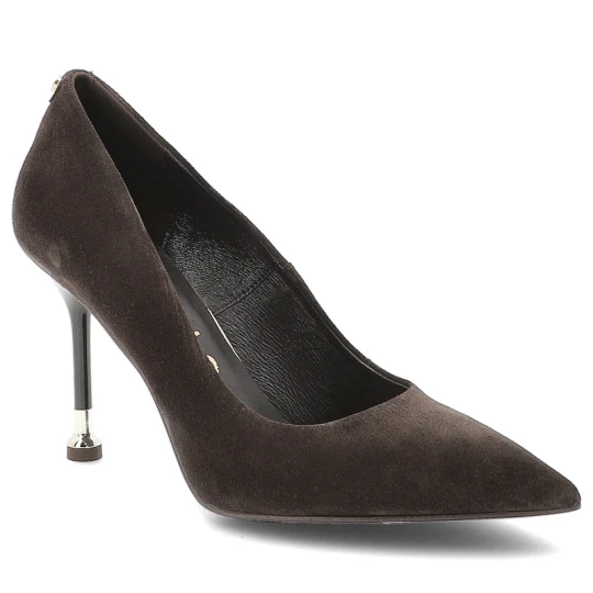 Zdjęcie produktu Czółenka damskie Chebello, eleganckie zamszowe na wysokiej szpilce, brązowe, 5021_-105-000-PSK-S423