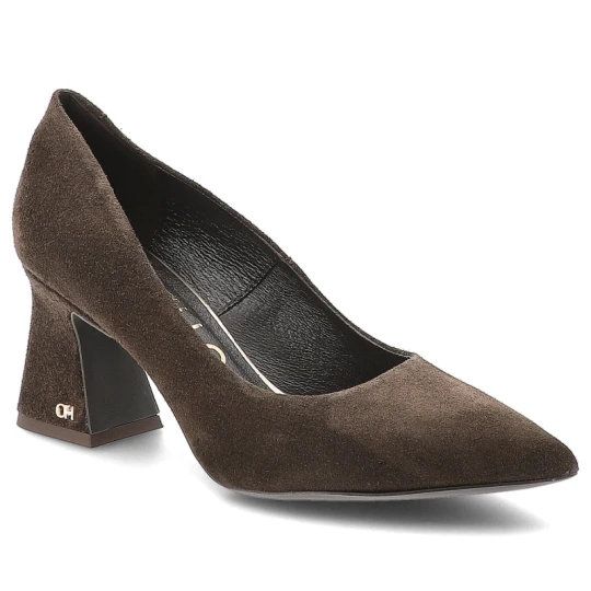 Zdjęcie produktu Czółenka damskie Chebello, eleganckie zamszowe na wysokim obcasie, brązowe, 4742_-268-000-PSK-S417