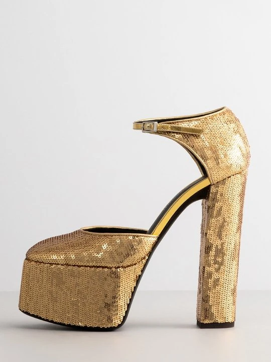 Zdjęcie produktu Czółenka na platformie Giuseppe Zanotti złoty
