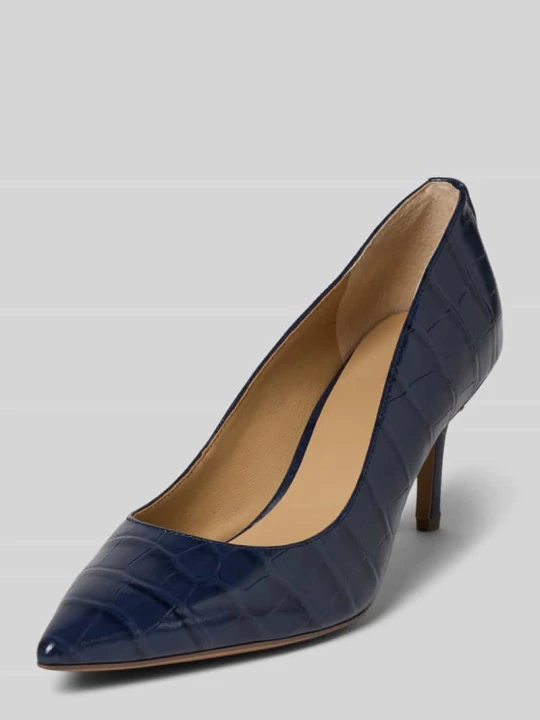Zdjęcie produktu Czółenka skórzane na szpilce model ‘LANETTE’ Lauren Ralph Lauren Granatowy