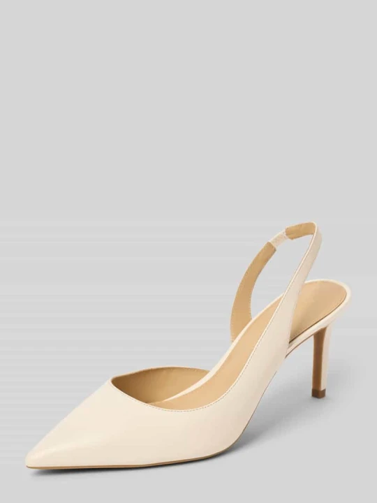 Zdjęcie produktu Czółenka skórzane z paskiem na pięcie model ‘ALINA’ Michael Kors Złamany biały