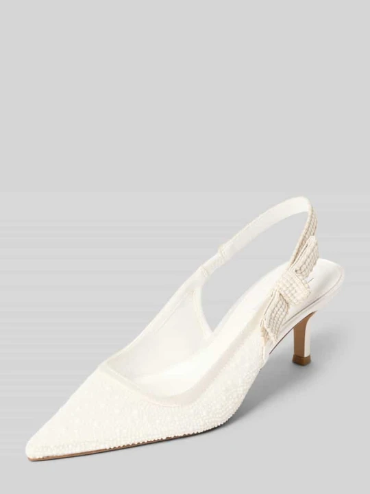 Zdjęcie produktu Czółenka slingback z obszyciem perłami model 'Ensemble' Steve Madden Złamany biały