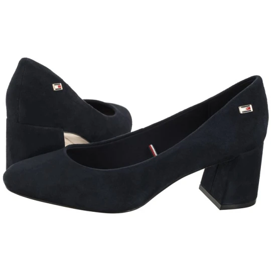 Zdjęcie produktu Czółenka TH Suede Mid Heel Block Pump Space Blue FW0FW07717 DW6 (TH1027-a) Tommy Hilfiger