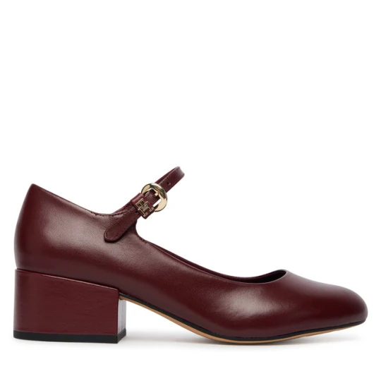 Zdjęcie produktu Czółenka Tommy Hilfiger Heeled Maryjane Buckle FW0FW09347 Bordowy