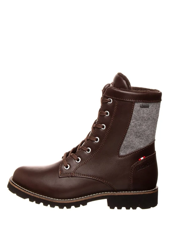 Zdjęcie produktu DACHSTEIN Skórzane botki zimowe "Frieda GTX" w brązowo-szarym rozmiar: 41