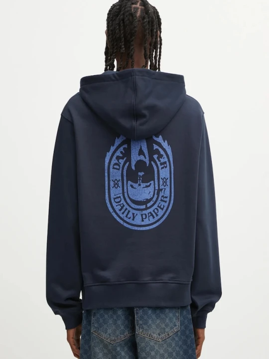 Zdjęcie produktu Daily Paper bluza bawełniana Candle Label Hoodie granatowy