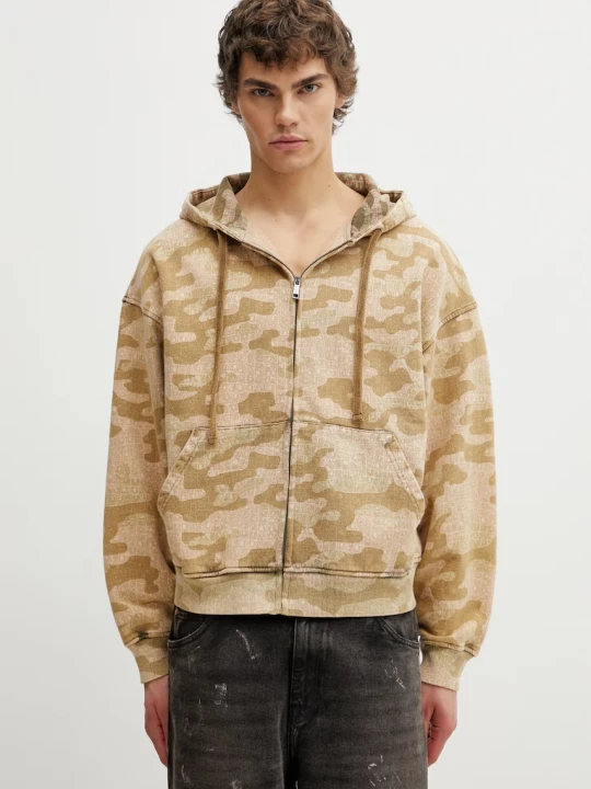 Zdjęcie produktu Daily Paper boxy camo bluza rozpinana bawełniana męska