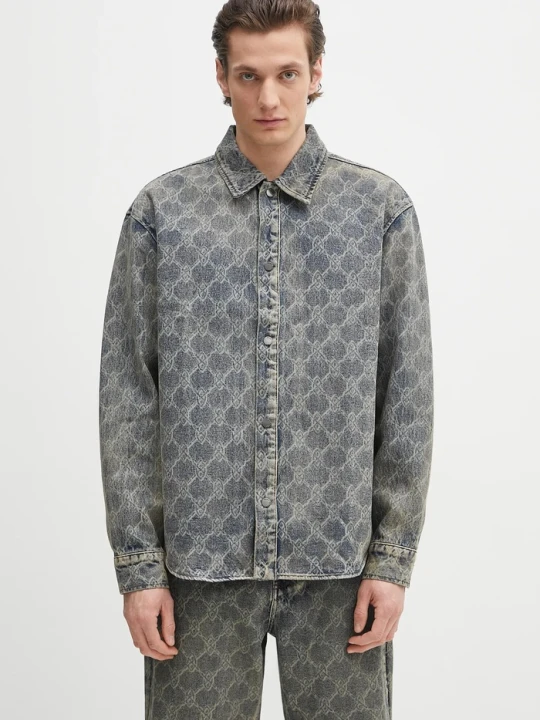 Zdjęcie produktu Daily Paper koszula bawełniana Shield Laser Denim Shirt niebieski