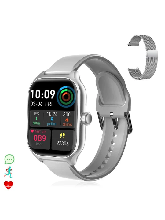 Zdjęcie produktu DAM Smartwatch "GTS4 Plus" w kolorze srebrno-szarym rozmiar: onesize