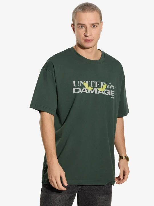 Zdjęcie produktu Damage t-shirt bawełniany khaki Klasyk
