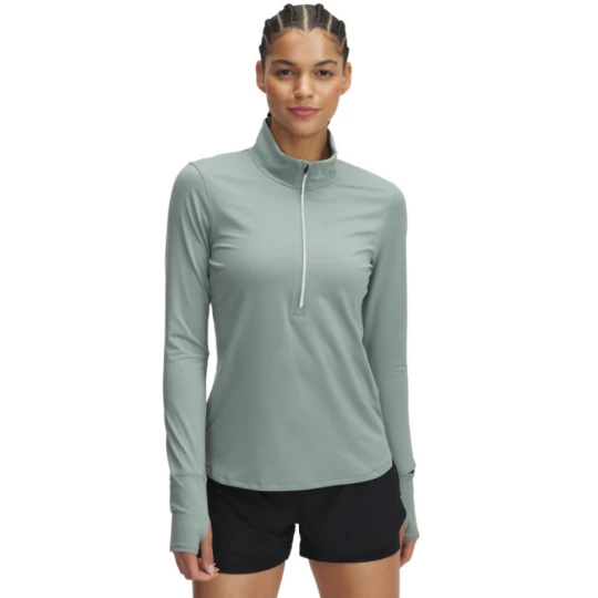 Zdjęcie produktu Damska bluza do biegania nierozpinana bez kaptura Under Armour UA Launch Pro Half Zip - zielona