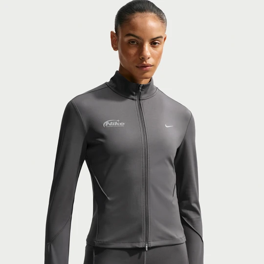 Zdjęcie produktu Damska bluza do biegania z zamkiem na całej długości Dri-FIT Nike Swift - Brązowy