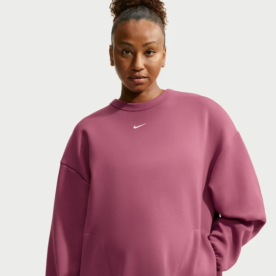 Zdjęcie produktu Damska bluza dresowa ciążowa o kroju oversize z półokrągłym dekoltem Dri-FIT Nike (M) Studio Fleece Sport - Czerwony