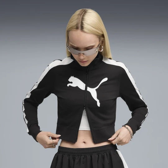 Zdjęcie produktu Damska bluza dresowa FUTURE.PUMA.ARCHIVE T7 o skrÃ³conym wÄ…skim kroju, OdzieÅ¼, Czarny