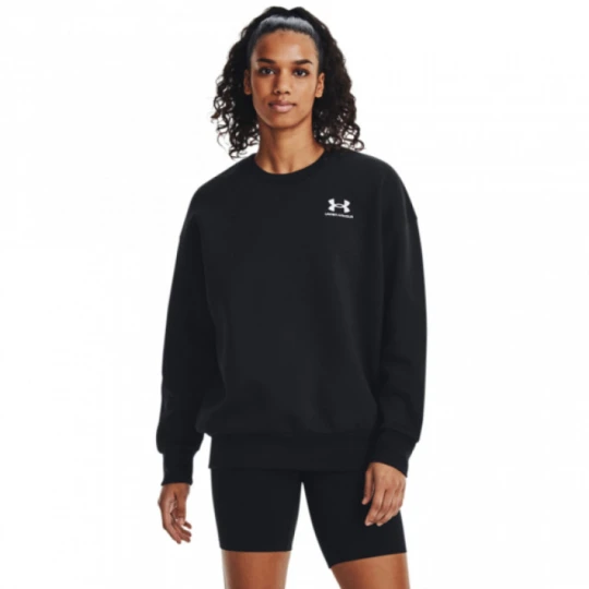 Zdjęcie produktu Damska bluza dresowa nierozpinana bez kaptura Under Armour UA Icon Fleece OS Crew - czarna