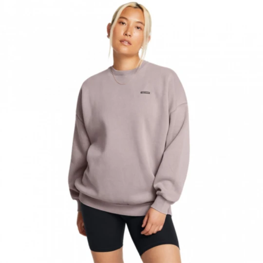 Zdjęcie produktu Damska bluza dresowa nierozpinana bez kaptura Under Armour UA Icon Hwt Flc Os Crew - beżowa