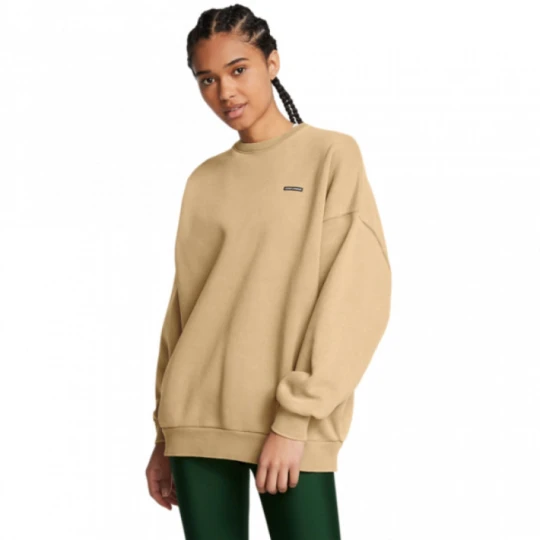 Zdjęcie produktu Damska bluza dresowa nierozpinana bez kaptura Under Armour UA Icon Hwt Flc Os Crew - brązowa