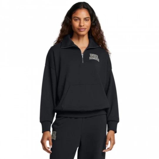 Zdjęcie produktu Damska bluza dresowa nierozpinana bez kaptura Under Armour UA Icon Hwt Terry Os Qz - czarna