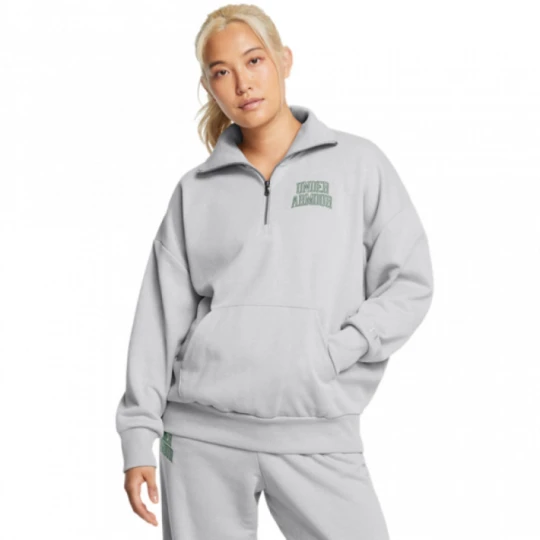 Zdjęcie produktu Damska bluza dresowa nierozpinana bez kaptura Under Armour UA Icon Hwt Terry Os Qz - szara