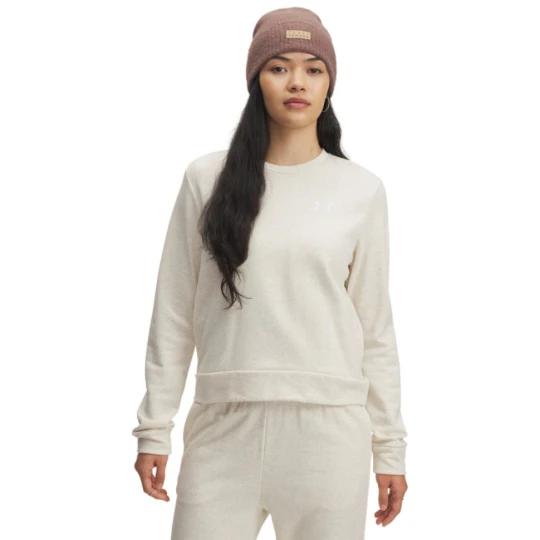 Zdjęcie produktu Damska bluza dresowa nierozpinana bez kaptura Under Armour UA Rival Terry Crew - beżowa