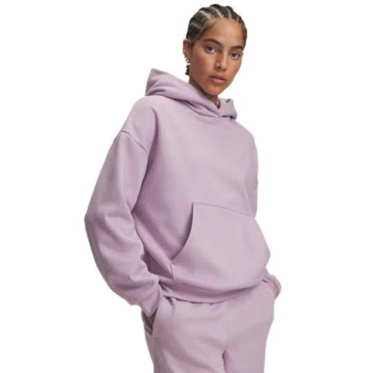 Zdjęcie produktu Damska bluza dresowa nierozpinana z kapturem Under Armour Icon Fleece Hoodie - różowa