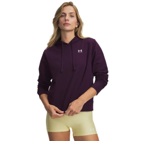 Zdjęcie produktu Damska bluza dresowa nierozpinana z kapturem Under Armour Sport Terry Hoodie - fioletowa