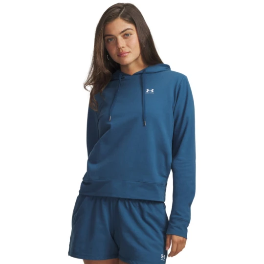 Zdjęcie produktu Damska bluza dresowa nierozpinana z kapturem Under Armour Sport Terry Hoodie - granatowa