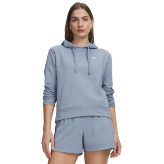Zdjęcie produktu Damska bluza dresowa nierozpinana z kapturem Under Armour Sport Terry Hoodie - niebieska