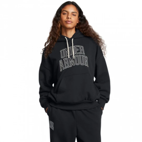 Zdjęcie produktu Damska bluza dresowa nierozpinana z kapturem Under Armour UA Icon Hwt Terry Os Hdy - czarna