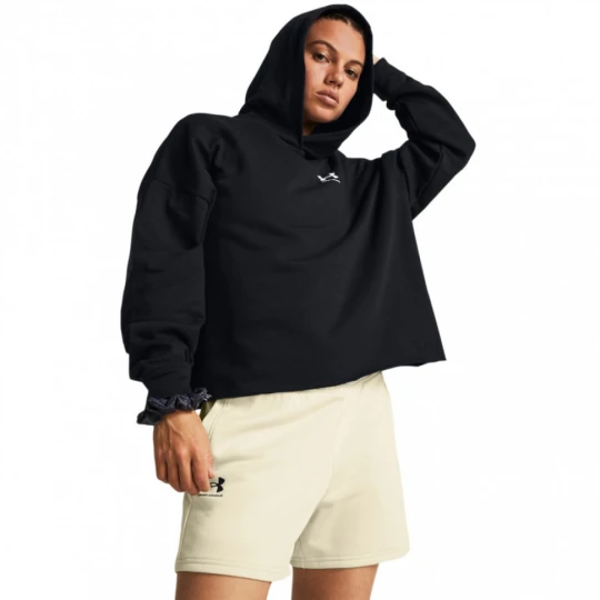 Zdjęcie produktu Damska bluza dresowa nierozpinana z kapturem Under Armour UA Rival Terry OS Hoodie - czarna