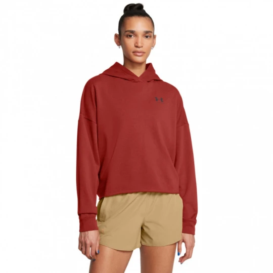 Zdjęcie produktu Damska bluza dresowa nierozpinana z kapturem Under Armour UA Rival Terry OS Hoodie - czerwona