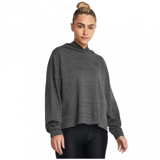 Zdjęcie produktu Damska bluza dresowa nierozpinana z kapturem Under Armour UA Rival Terry OS Hoodie - szara