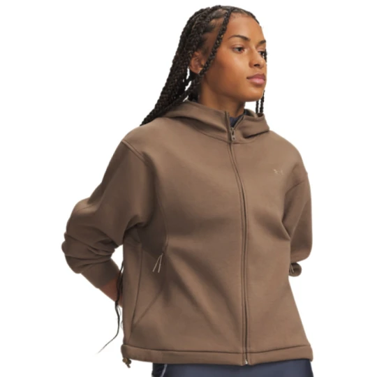 Zdjęcie produktu Damska bluza dresowa rozpinana Under Armour Unstoppable Fleece FZ Jkt - brązowa