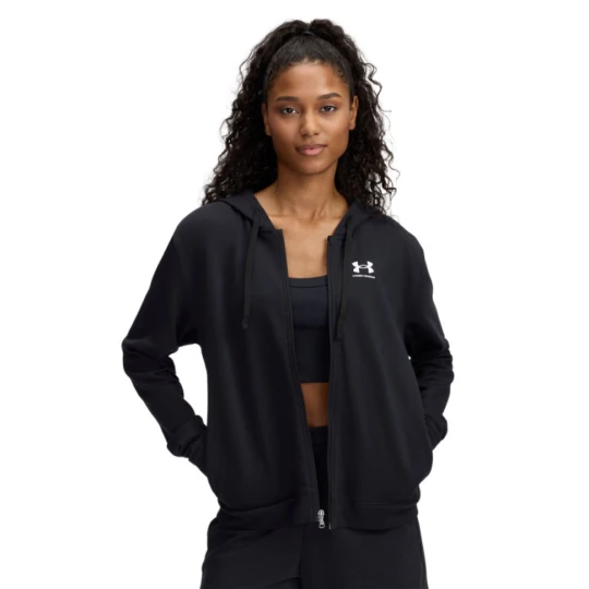 Zdjęcie produktu Damska bluza dresowa rozpinana z kapturem Under Armour UA Rival Terry FZ - czarna